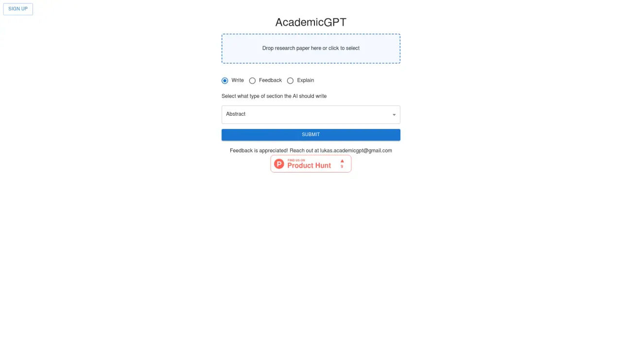 AcademicGPT screenshot