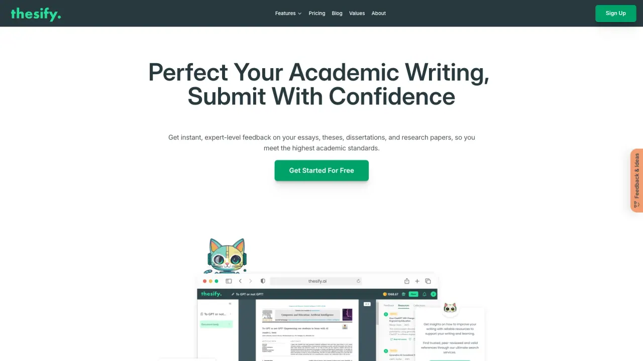 thesify AI screenshot
