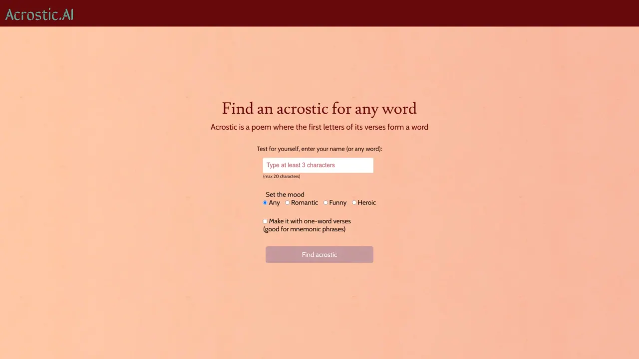 Acrostic AI screenshot
