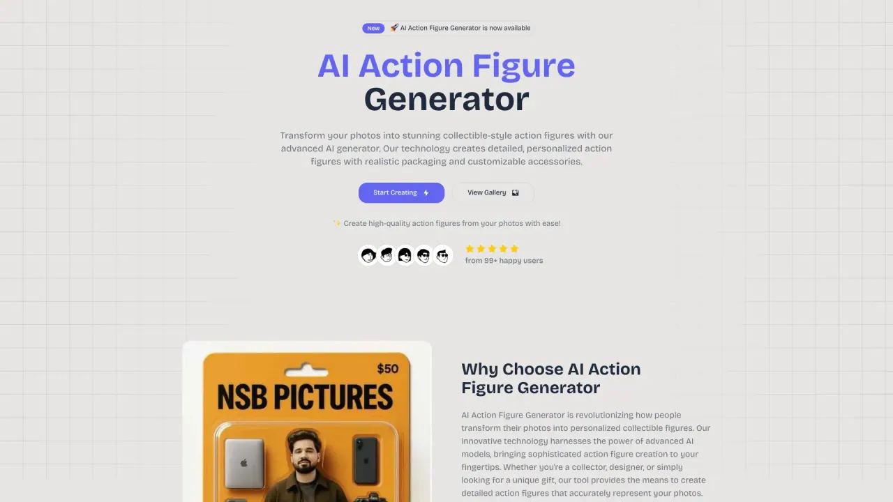AI Action Figure Generator screenshot