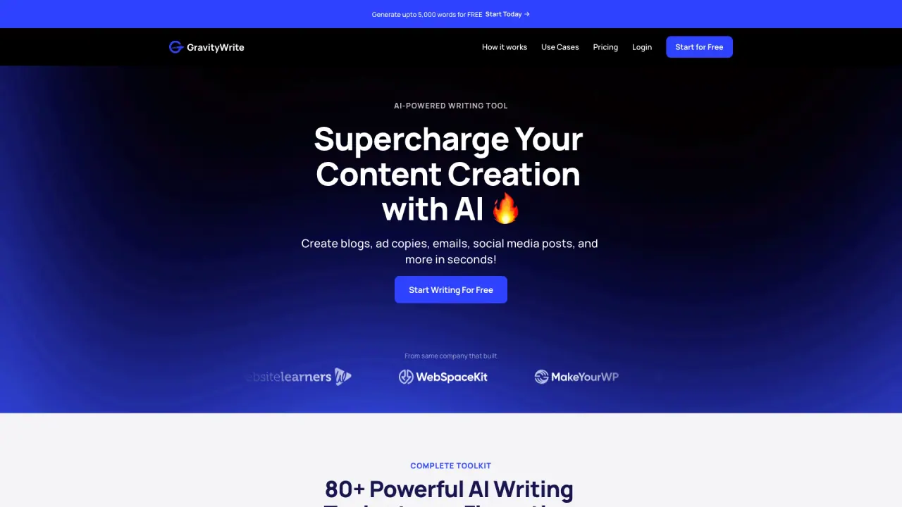 GravityWrite screenshot