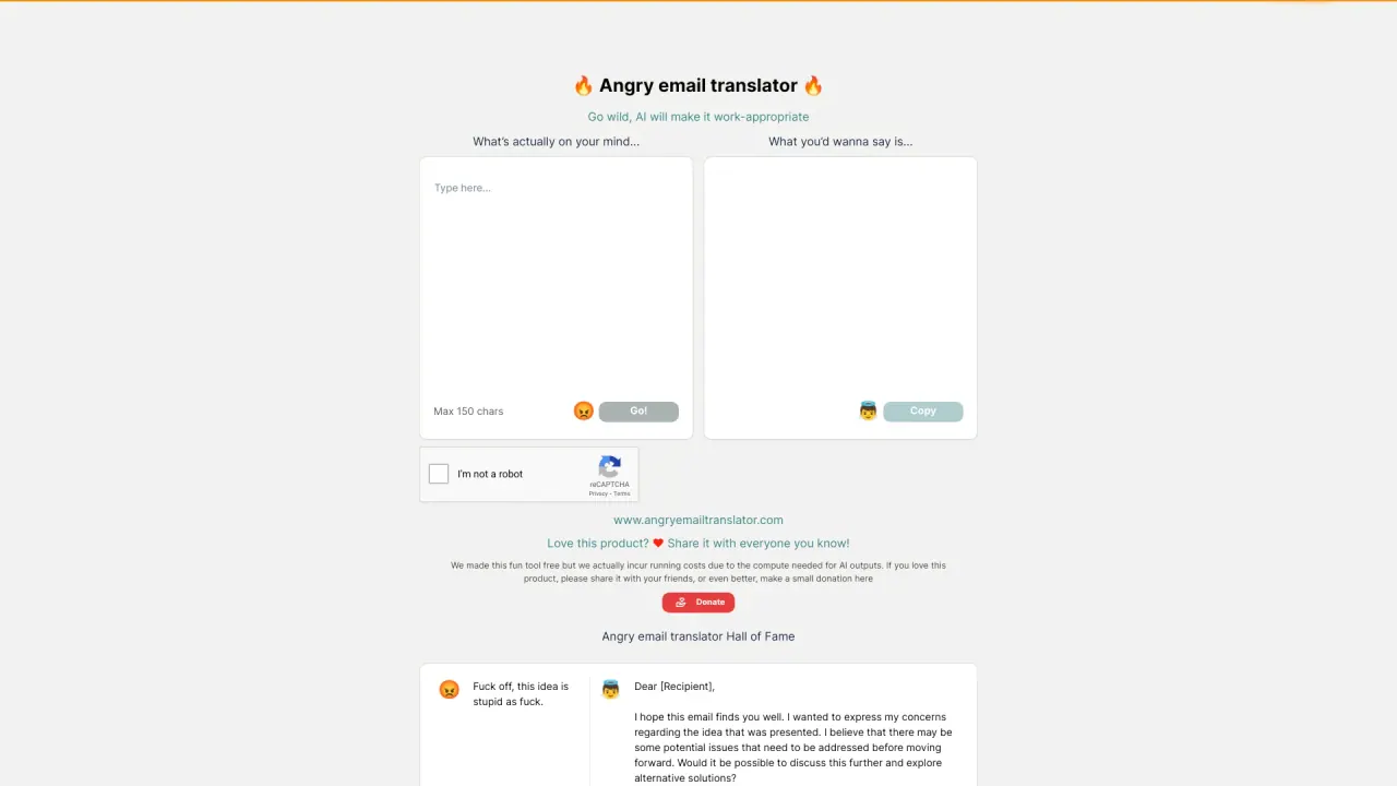 Angry Email Translator screenshot