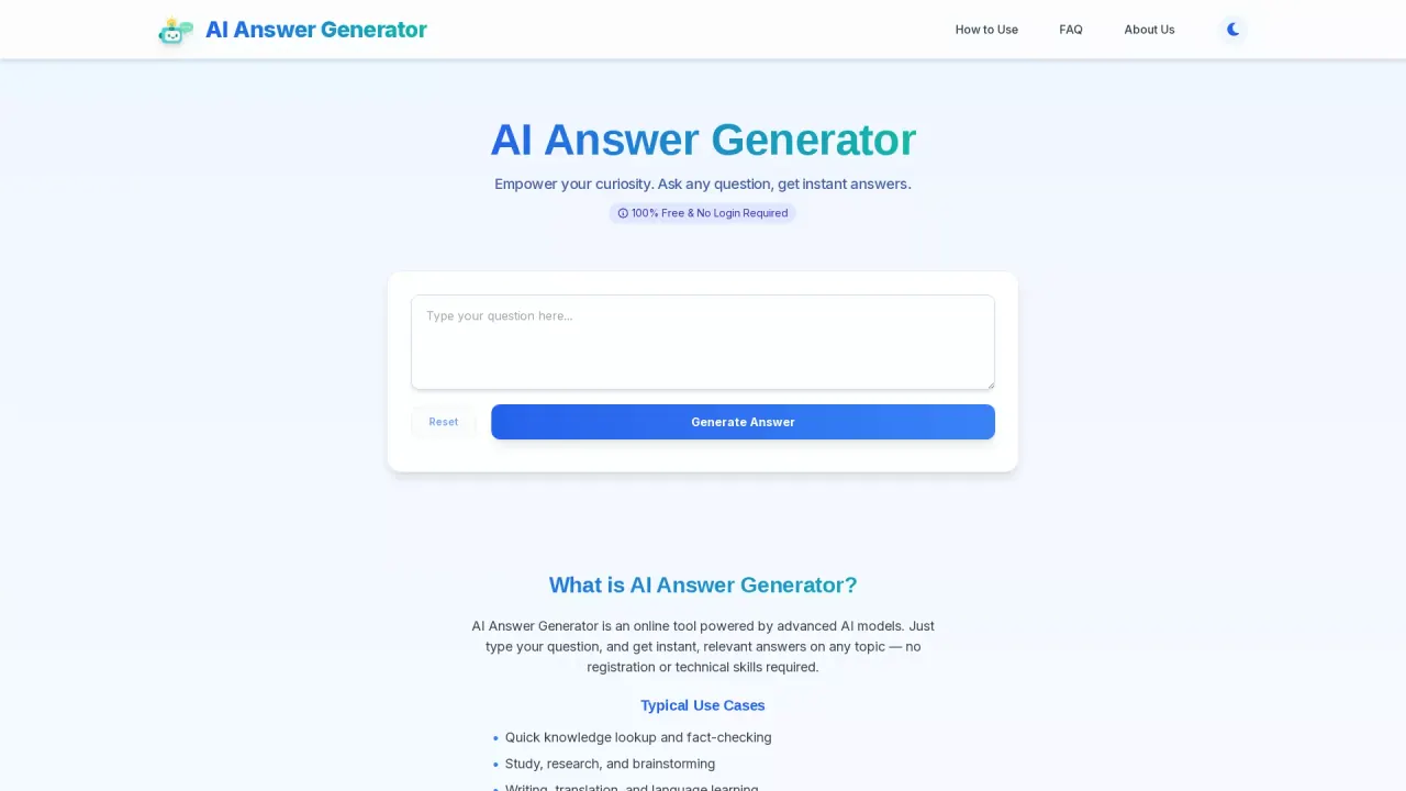 AI Answer Generator screenshot