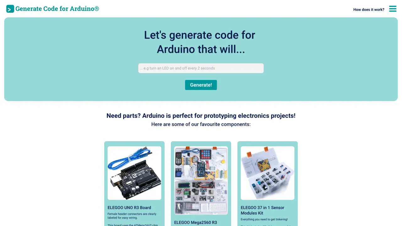 Duinocodegenerator screenshot