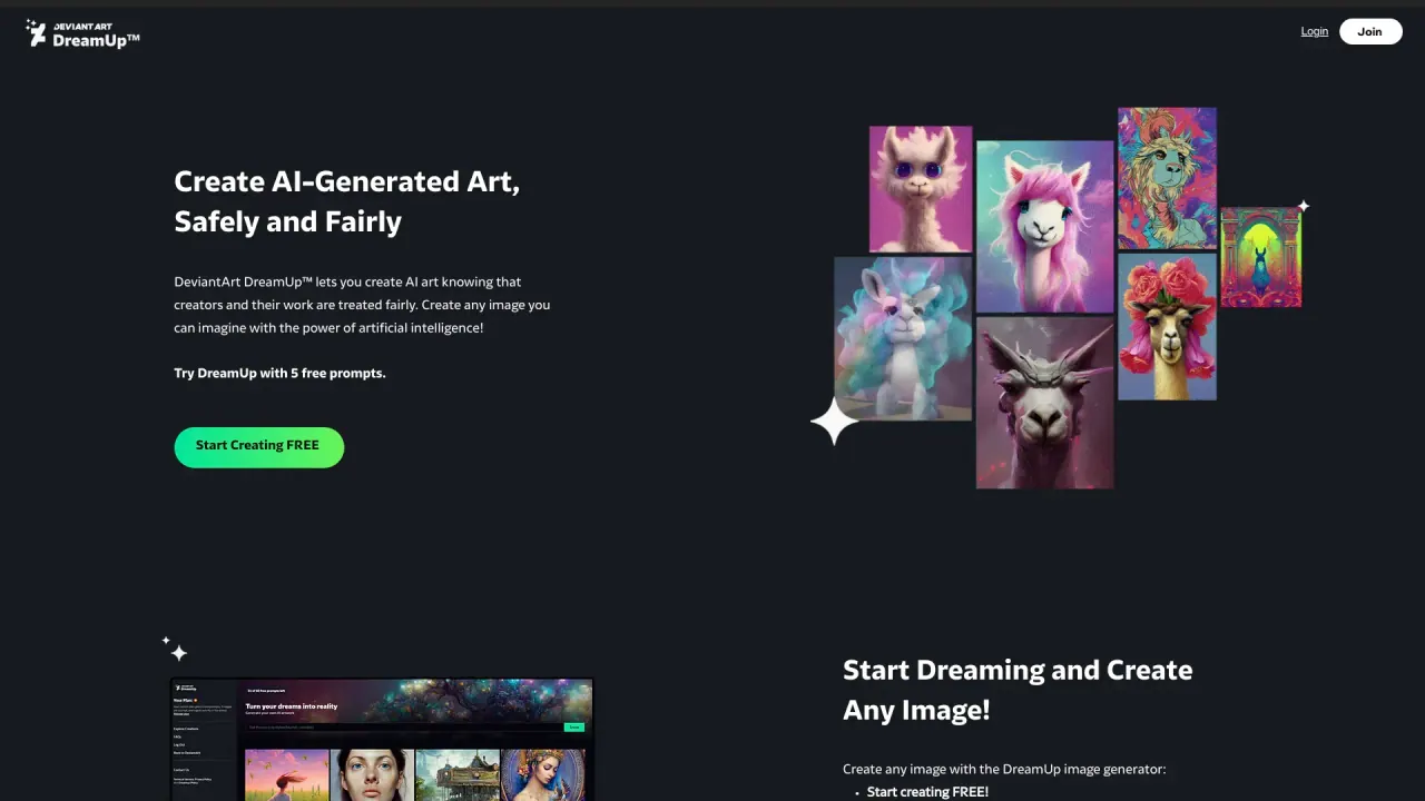 Dreamup screenshot