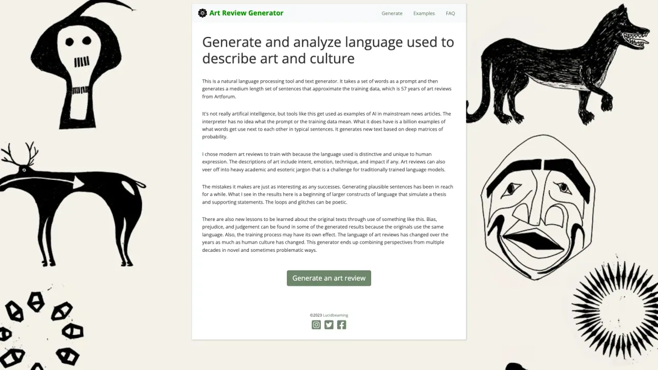 ArtReviewGenerator screenshot