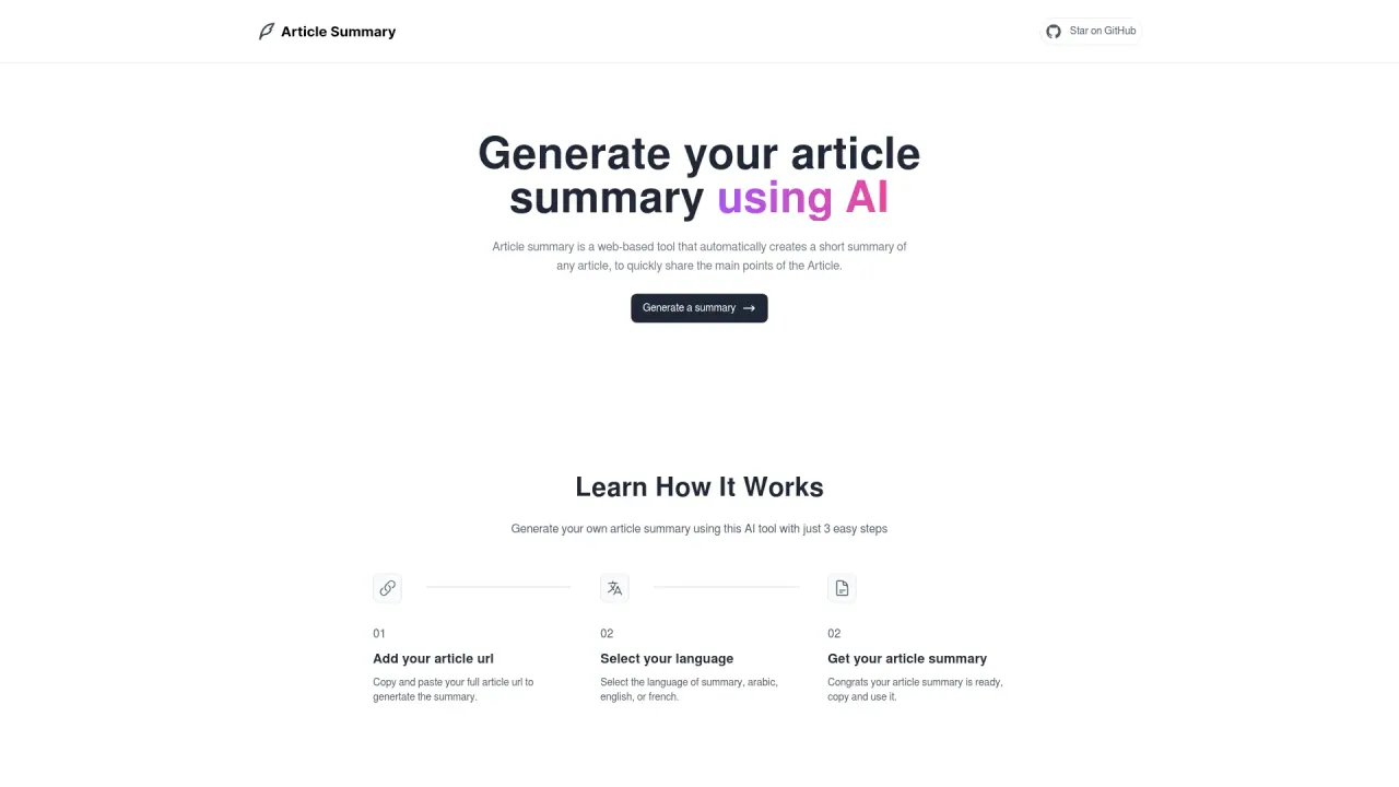 Article Summary screenshot