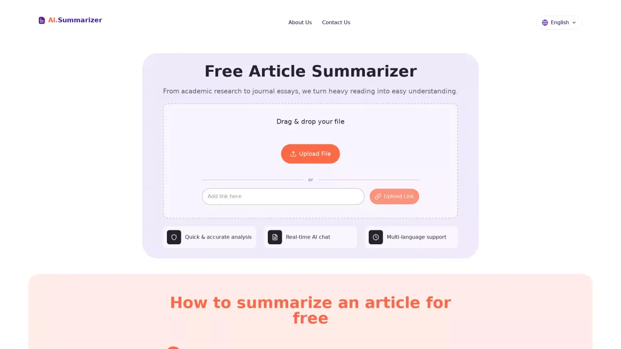 ArticleSummarizer screenshot
