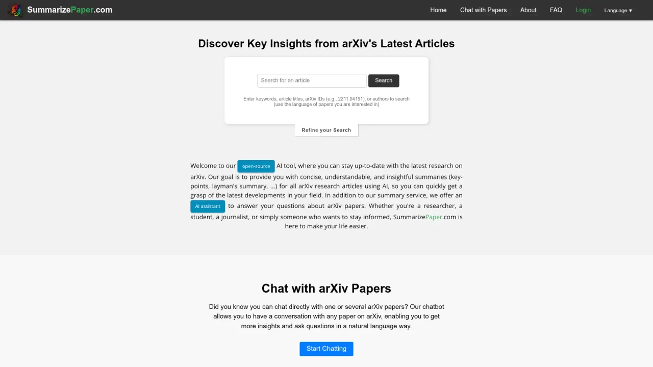 SummarizePaper screenshot