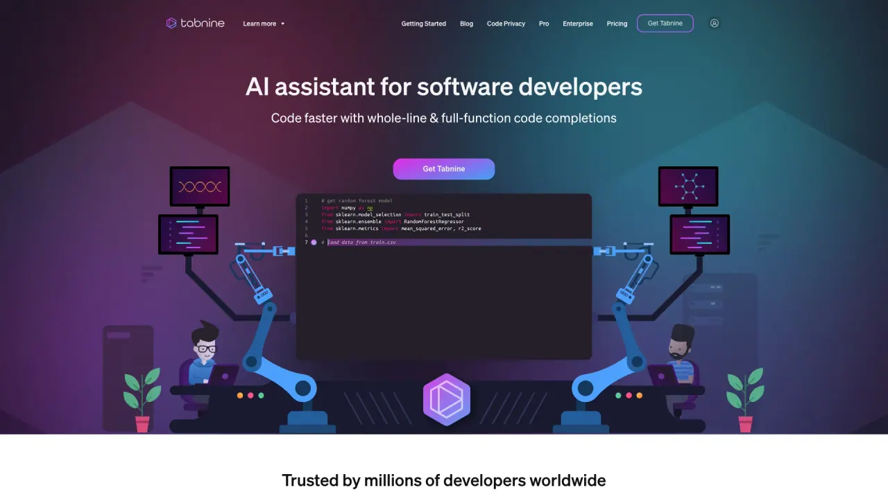 Tabnine screenshot