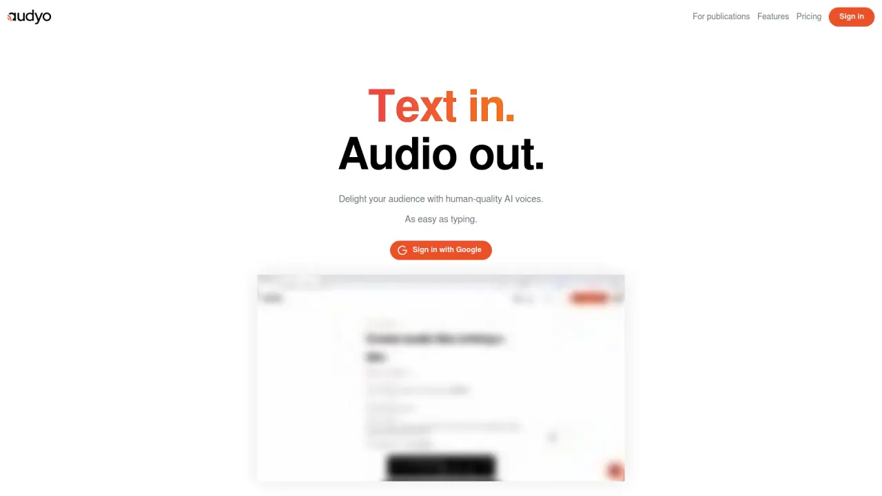 Audyo screenshot