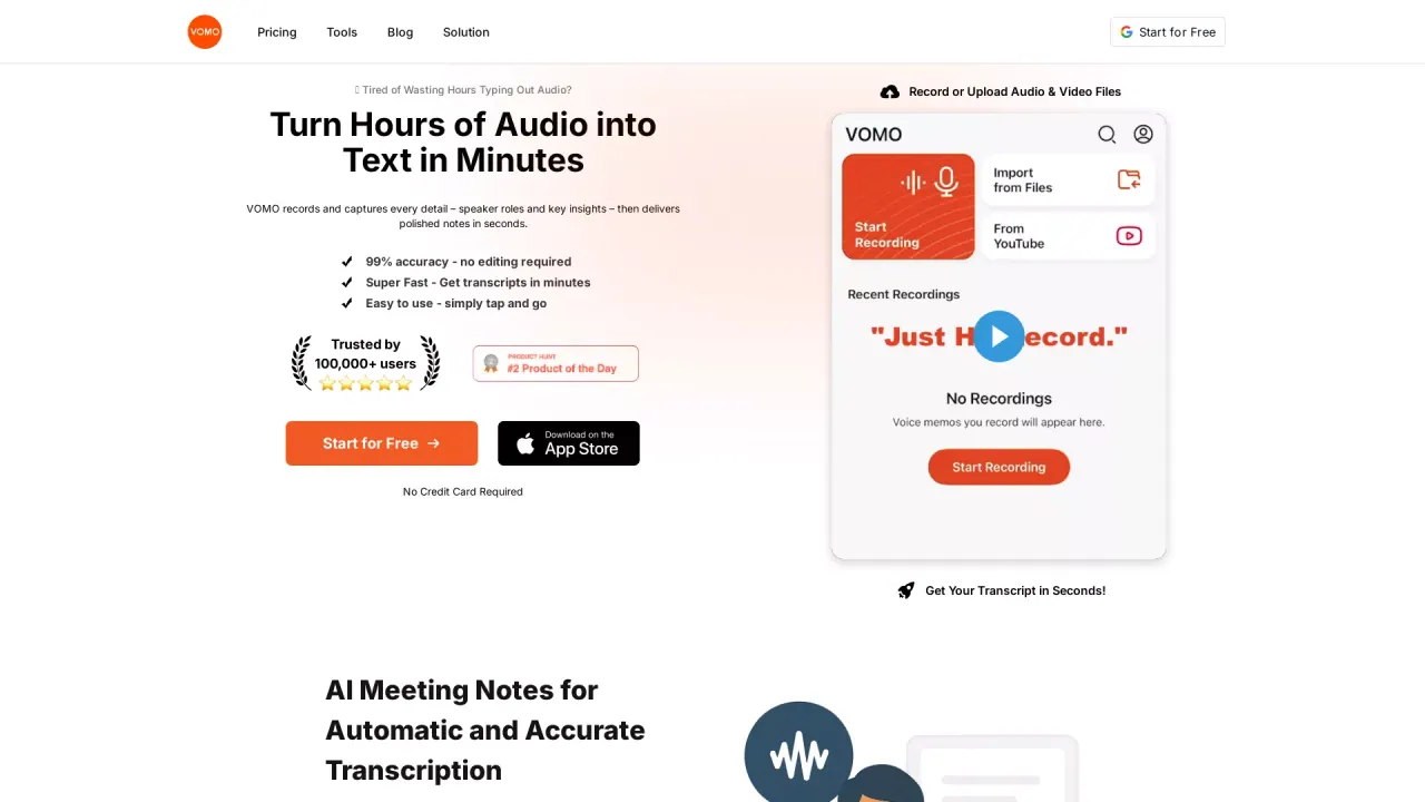 VOMO screenshot