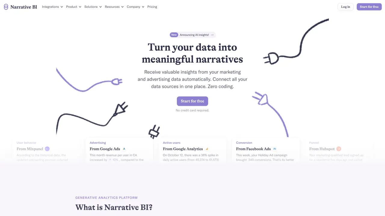 Narrative BI screenshot