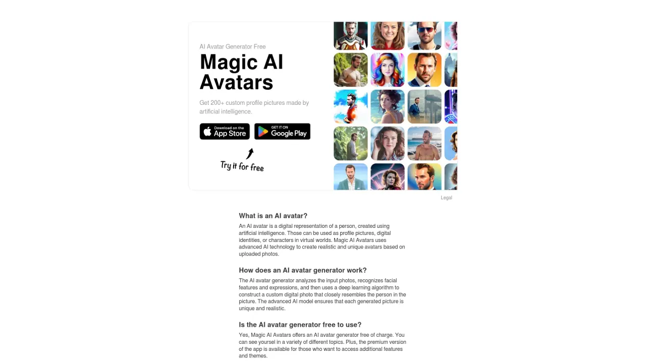 Magicaiavatars screenshot