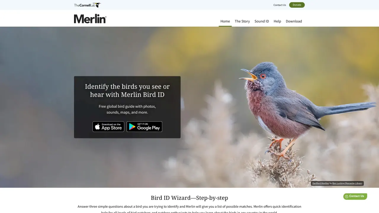 Merlin Bird ID screenshot