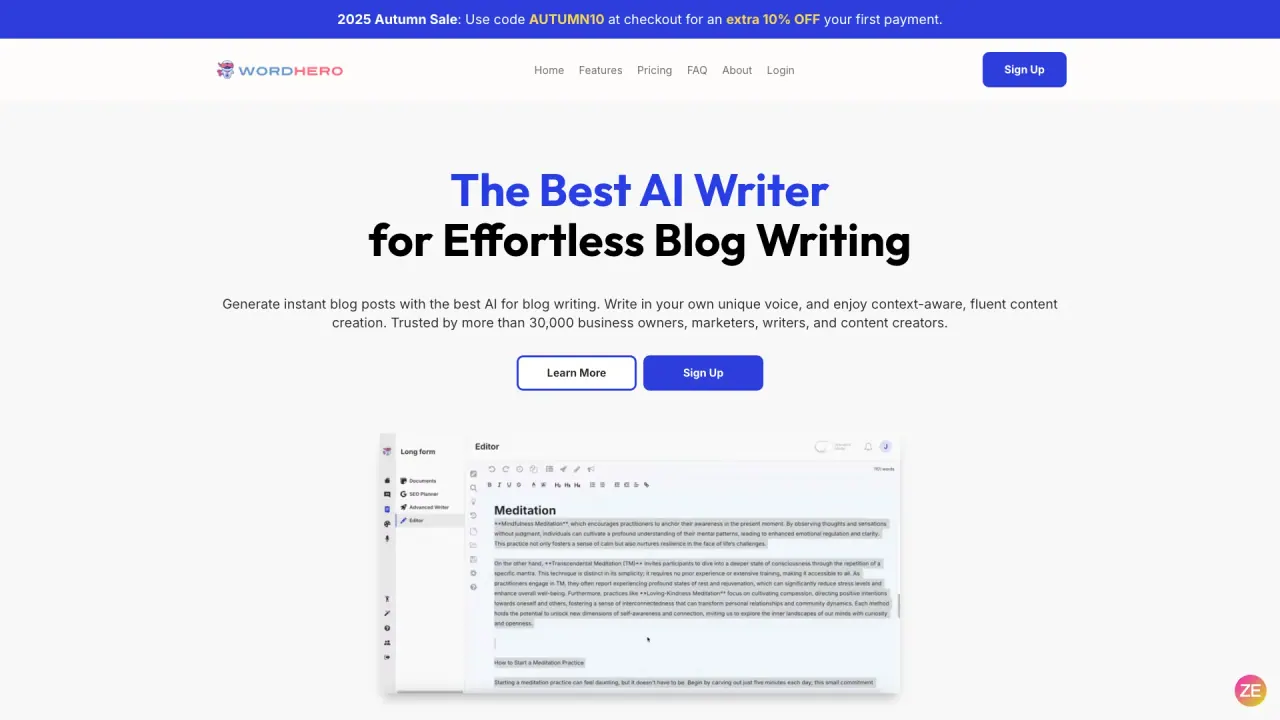 Wordhero screenshot