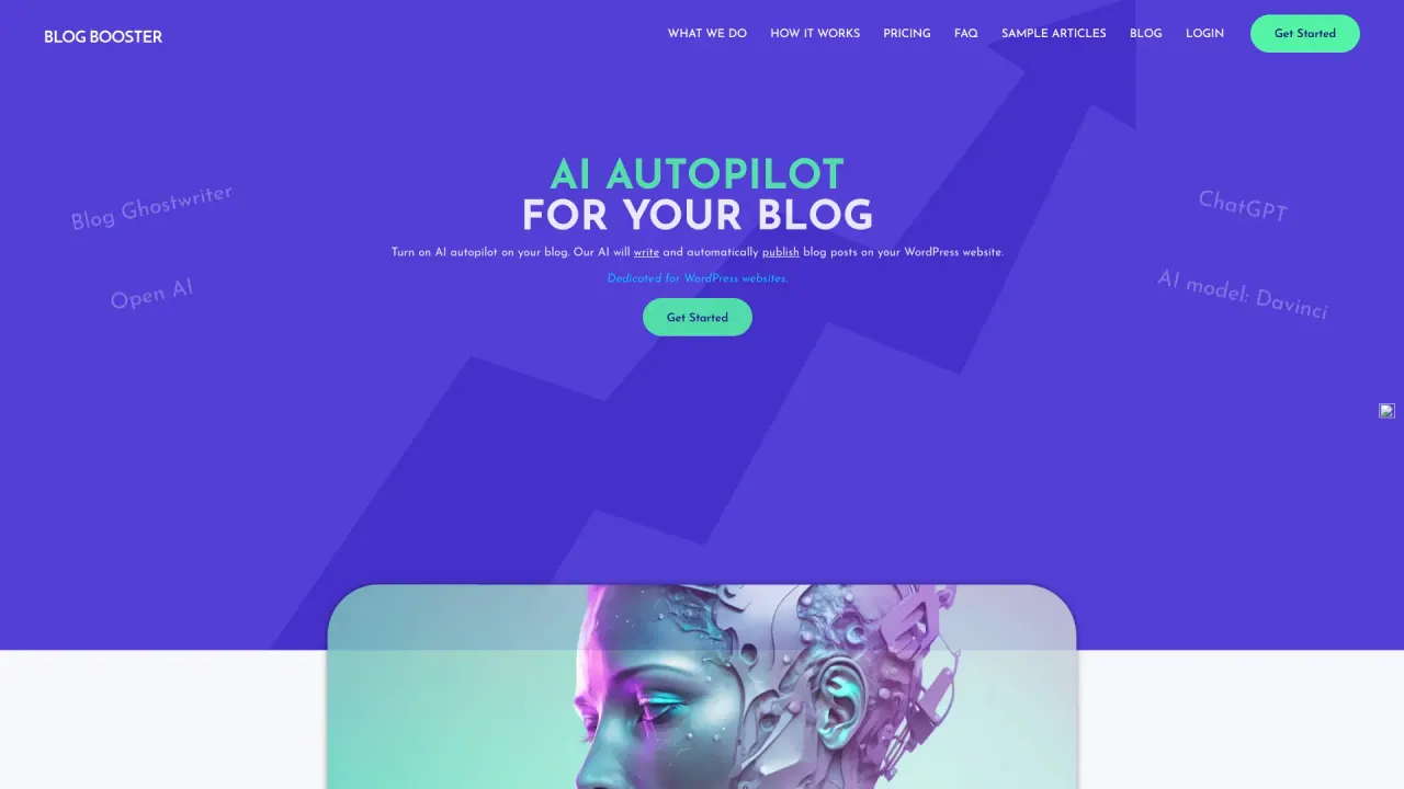 Blog BoosterAI screenshot