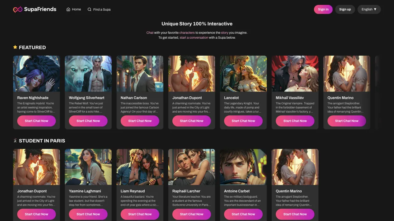 Supafriends - Romance AI screenshot