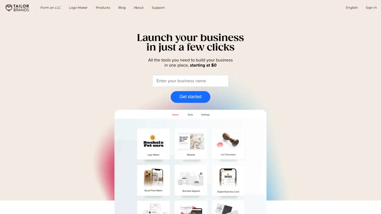 TailorBrands screenshot