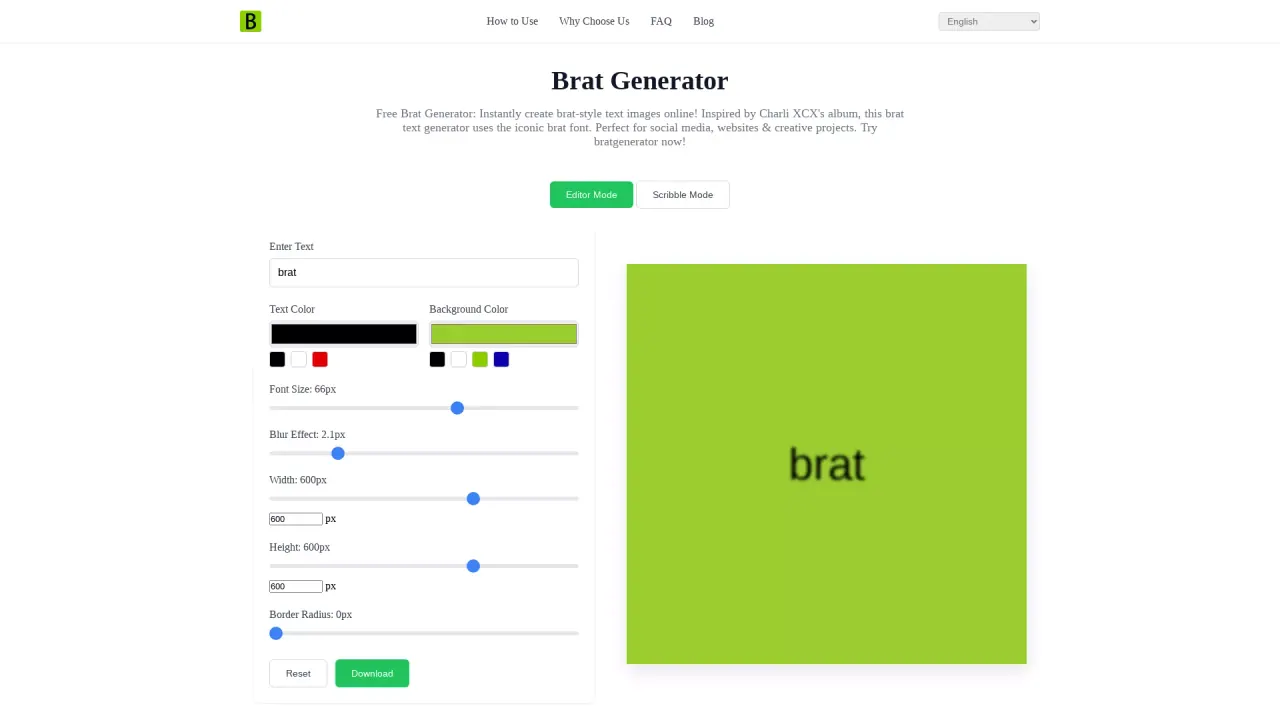Brat generator screenshot