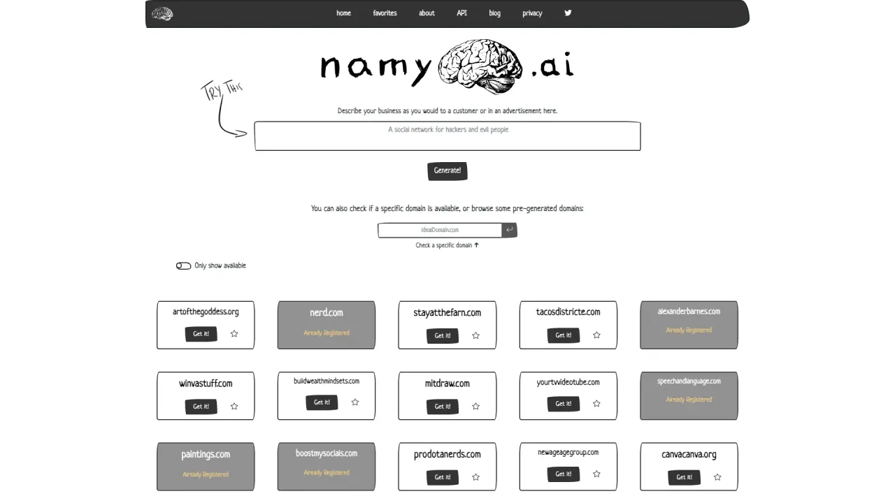 Namy.ai screenshot