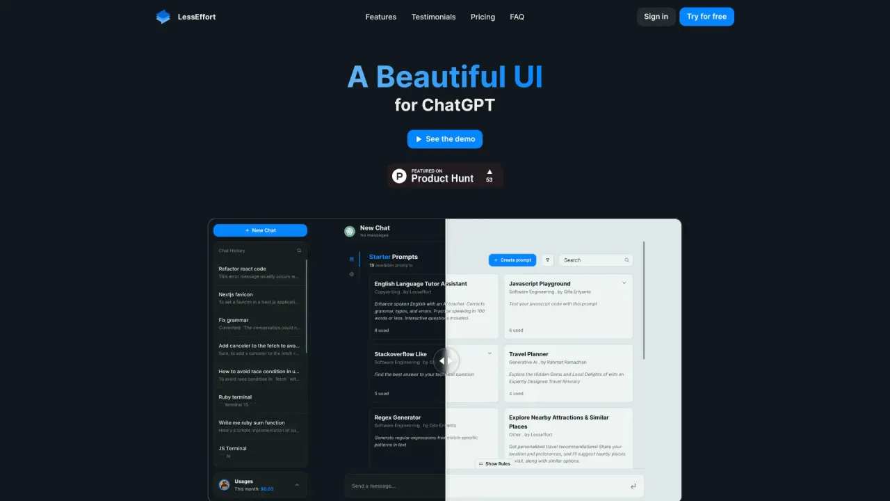 Lesseffort screenshot
