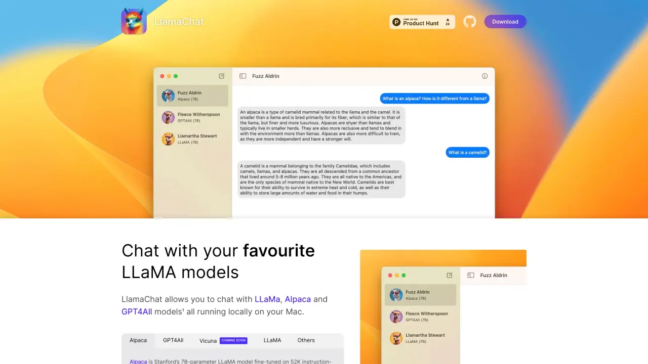 LlamaChat screenshot