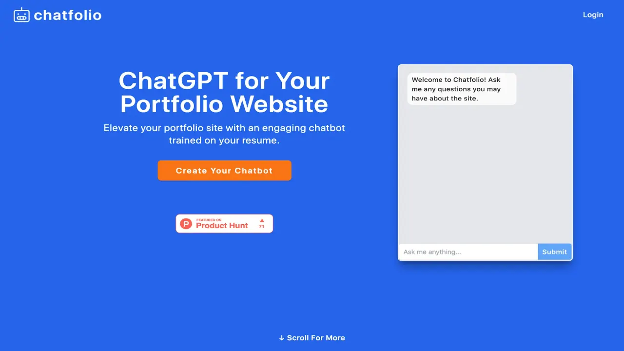 Chatfolio screenshot