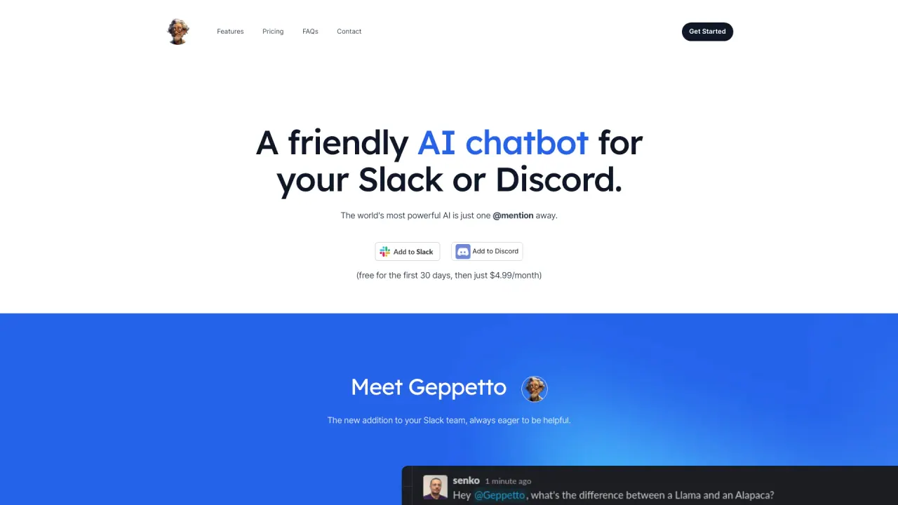 Geppettochat screenshot