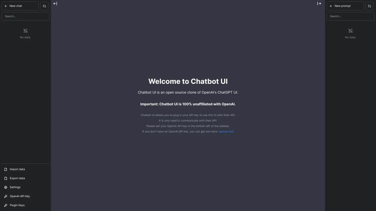 Chatbot UI screenshot