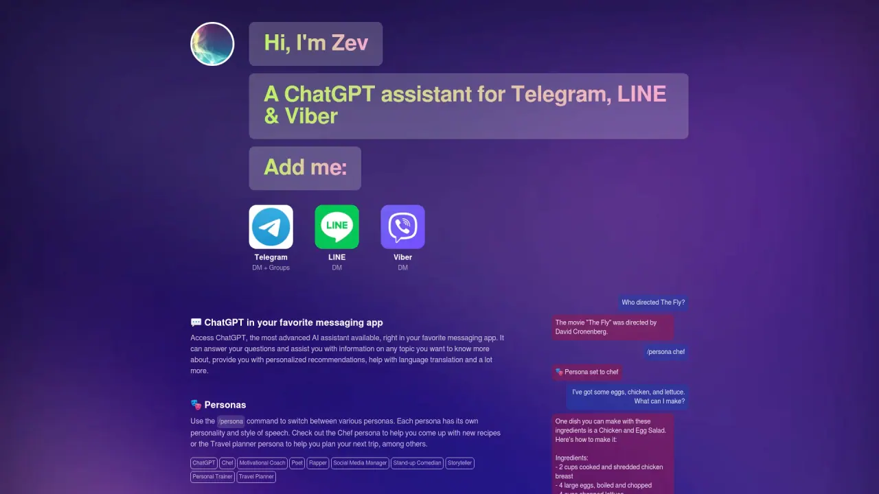 Zevbot screenshot