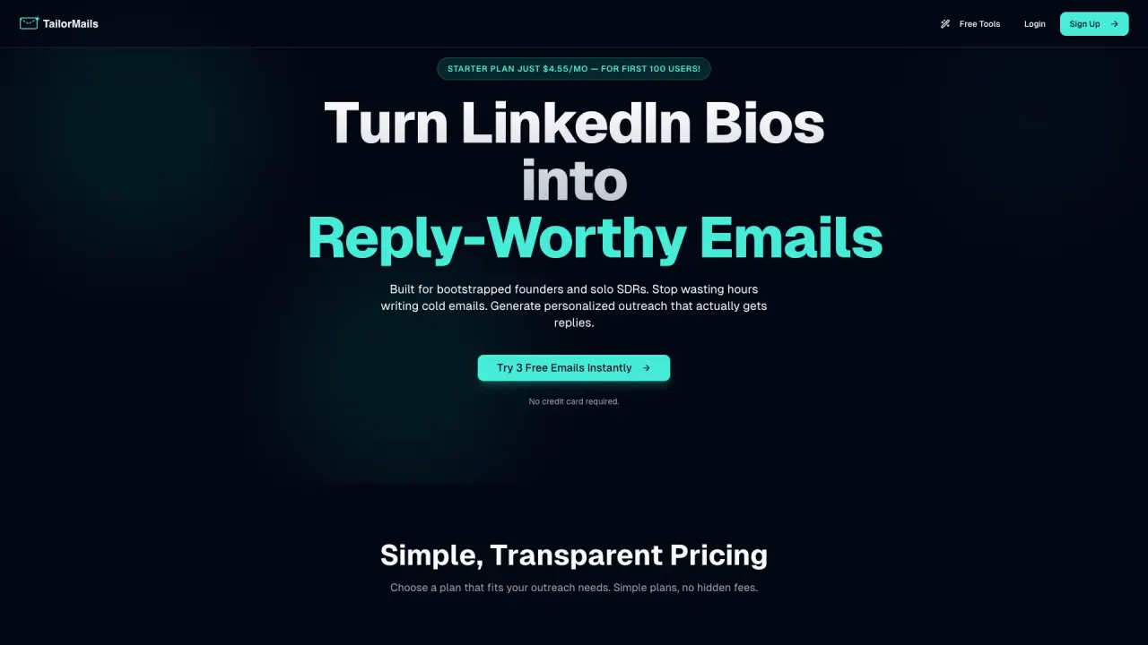 Tailormails screenshot
