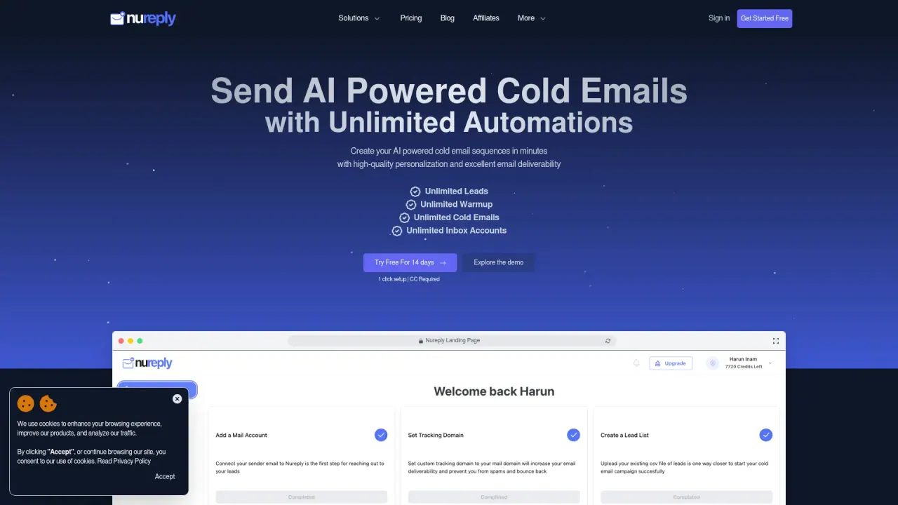Nureply screenshot