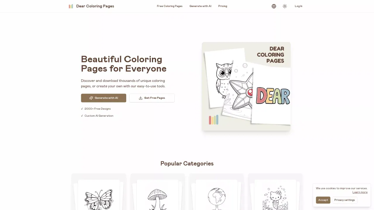 Dear Coloring Pages screenshot