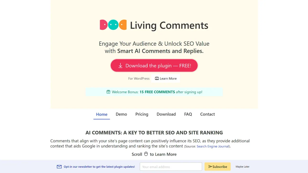 Living Comments screenshot