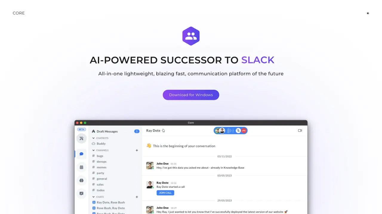 Core screenshot