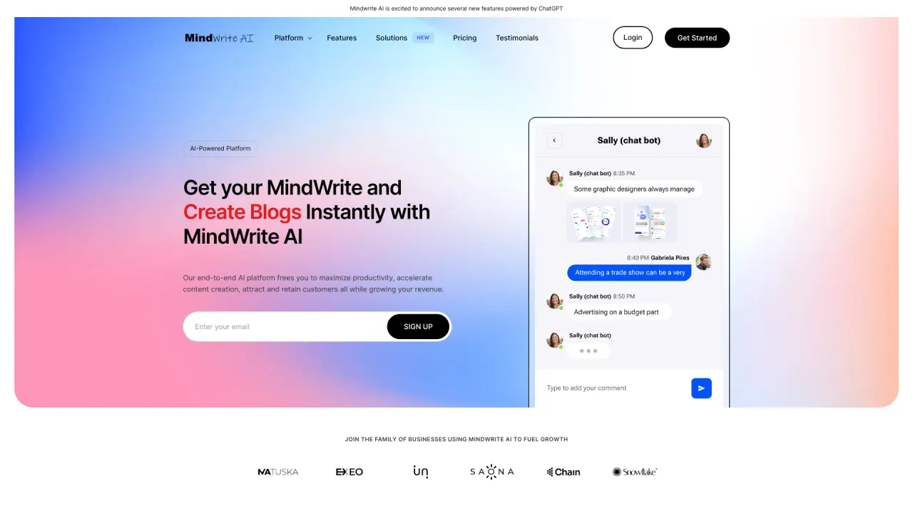 Mindwrite AI screenshot