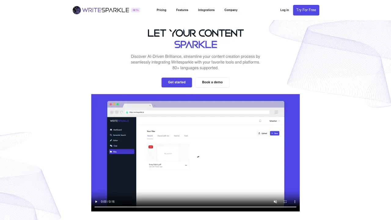 WriteSparkle screenshot