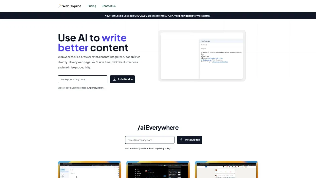 WebCopilot screenshot