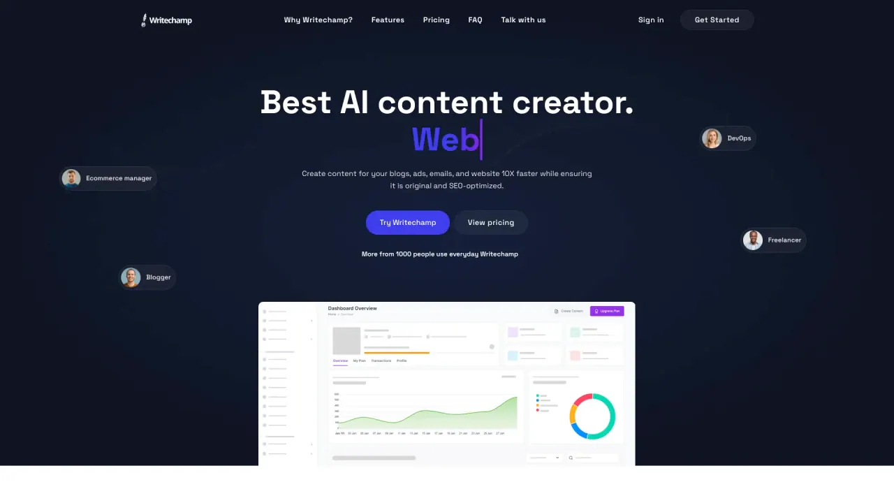 Writechamp screenshot