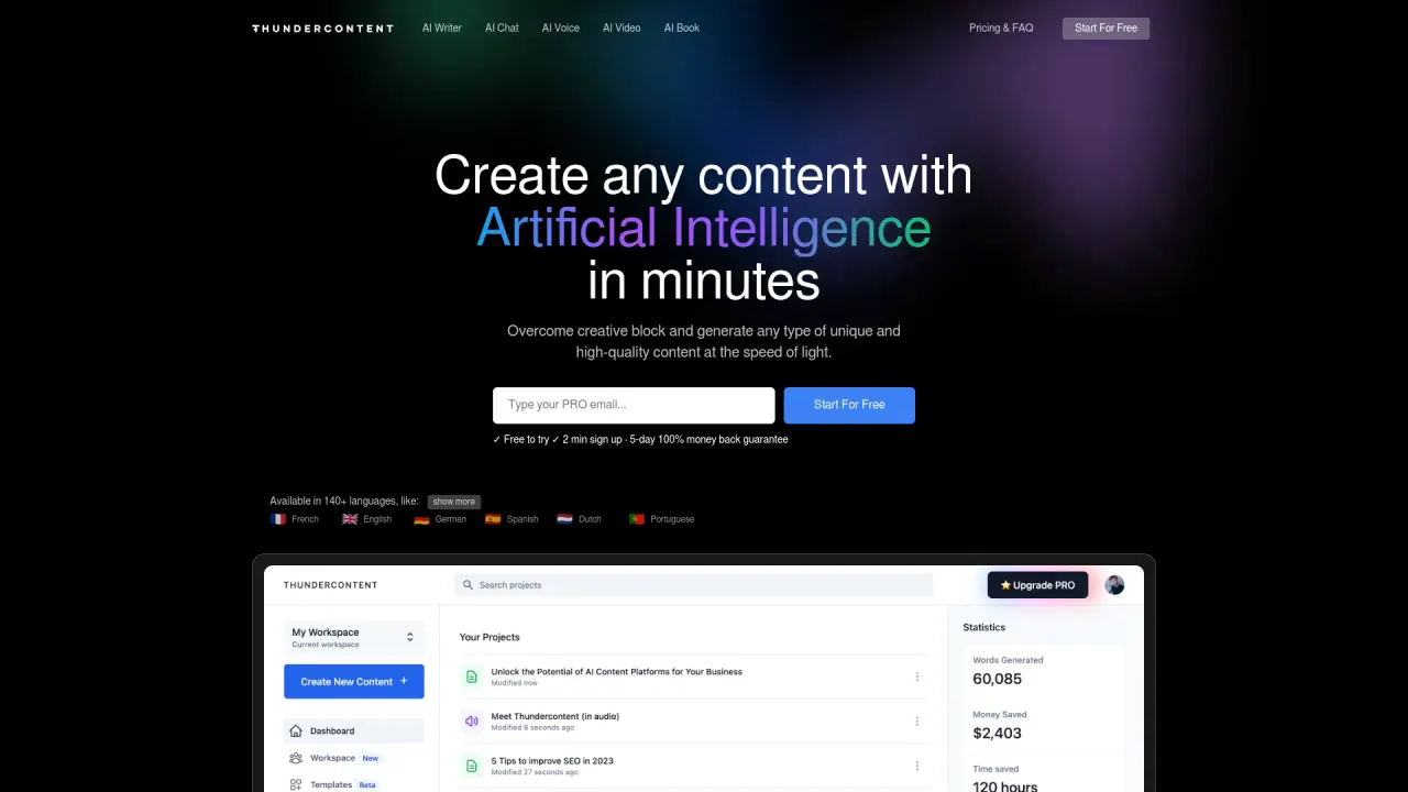 Thundercontent screenshot