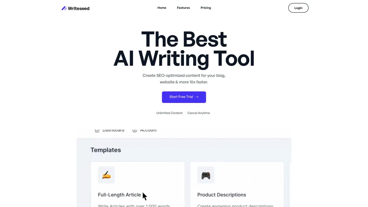 Writeseed screenshot