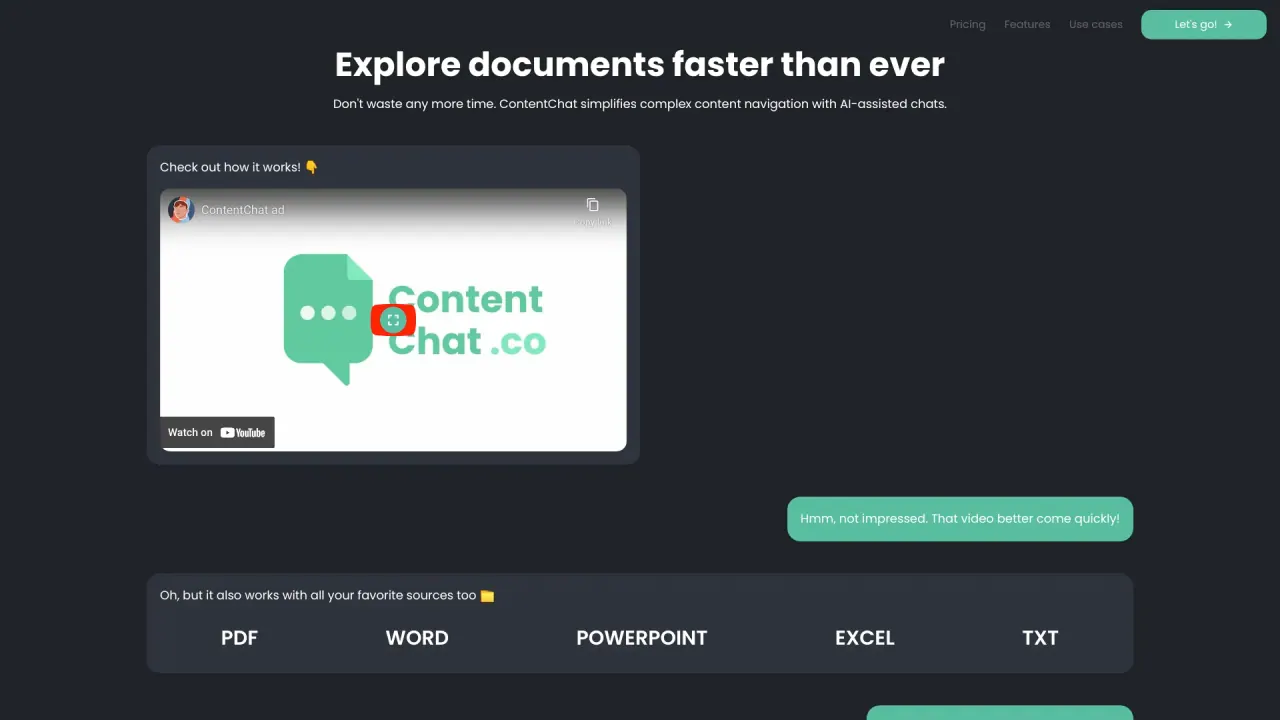 ContentChat screenshot