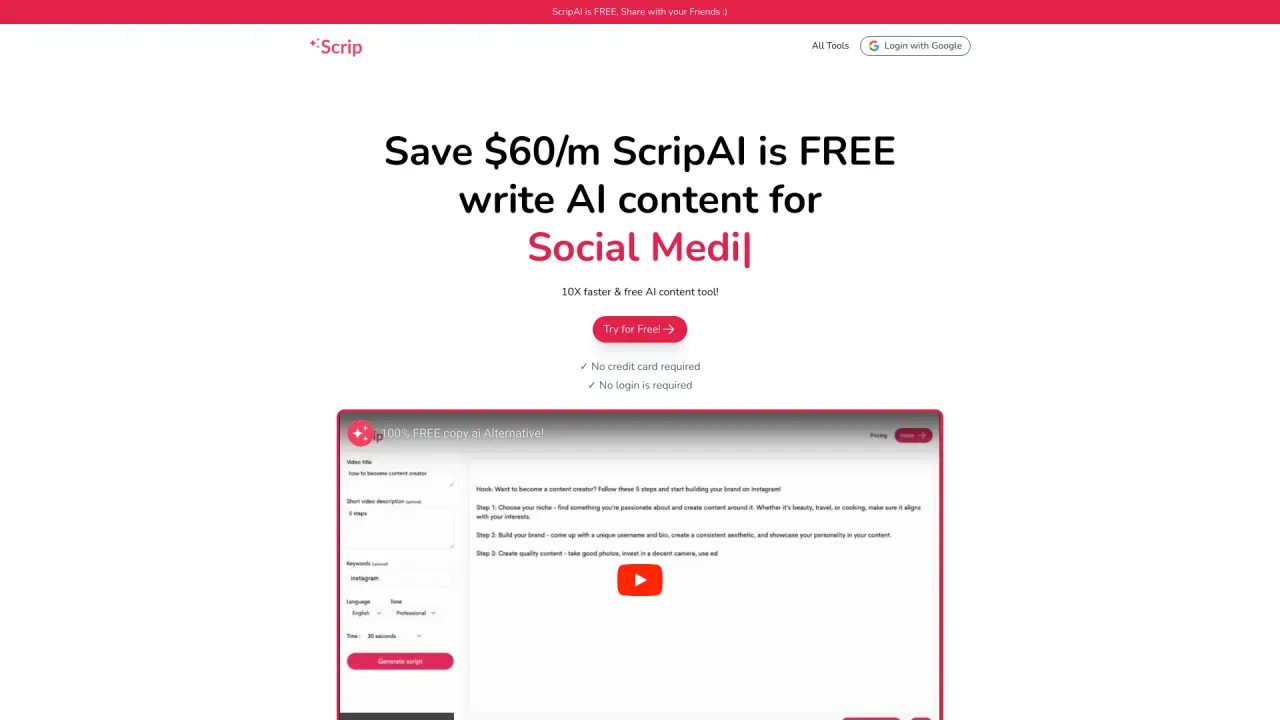 ScripAI screenshot