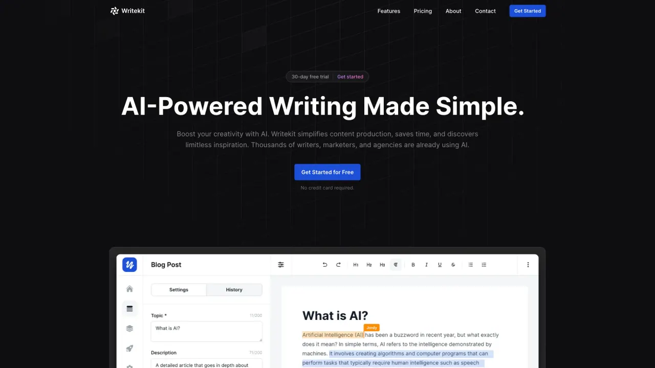Writekit screenshot