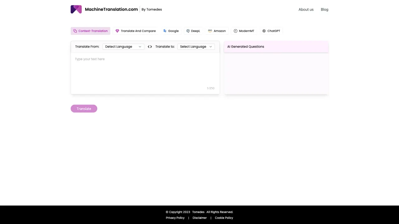 MachineTranslation screenshot