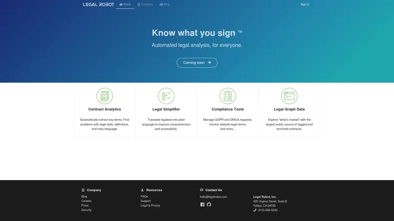Legalrobot screenshot