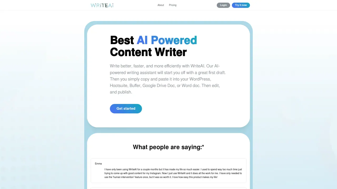 Writeai screenshot