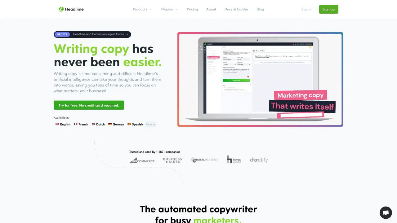 Headlime screenshot