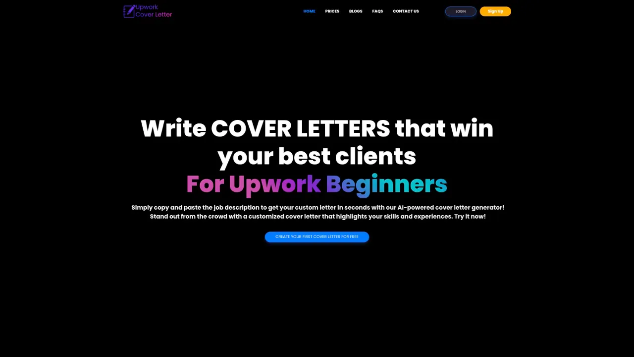 Upworkcoverletter screenshot